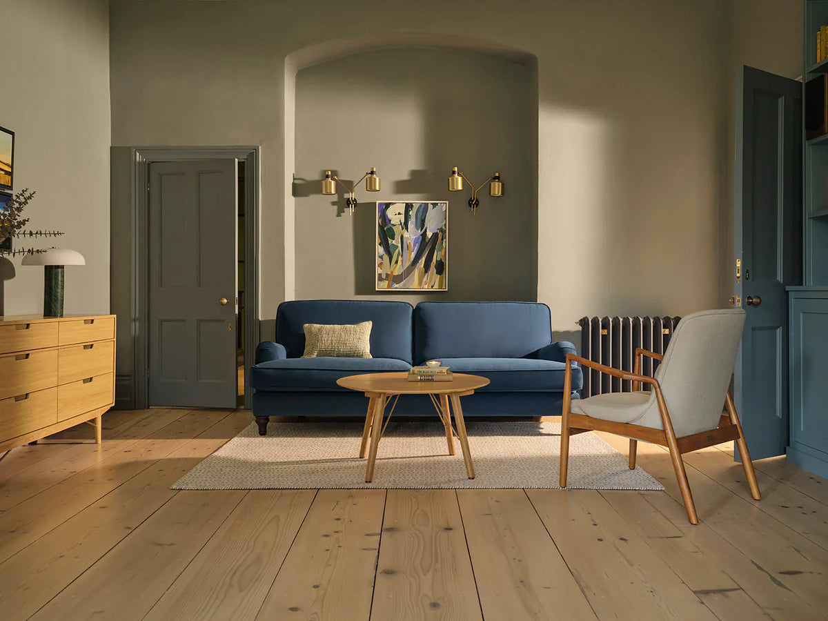 Dreisitzer-Sofa Model 15, Blaugrün