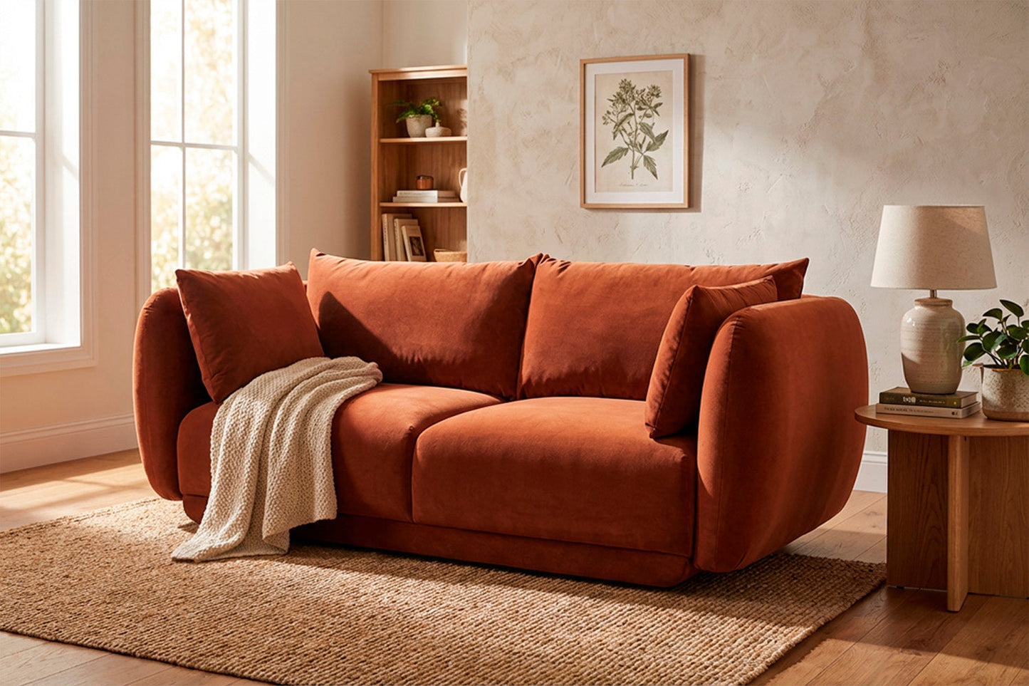 Model 16 3 Seater Sofa, Brick