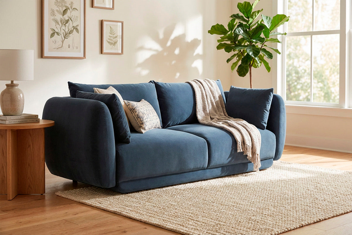  Model 16 Dreisitzer-Sofa, Blaugrün