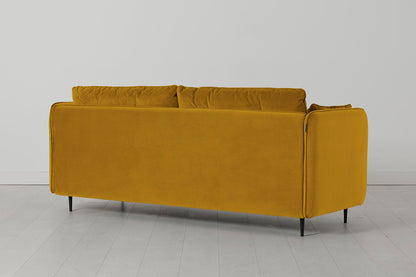 Model 19 3 Seater Sofa with Ottoman, Mustard — Back View