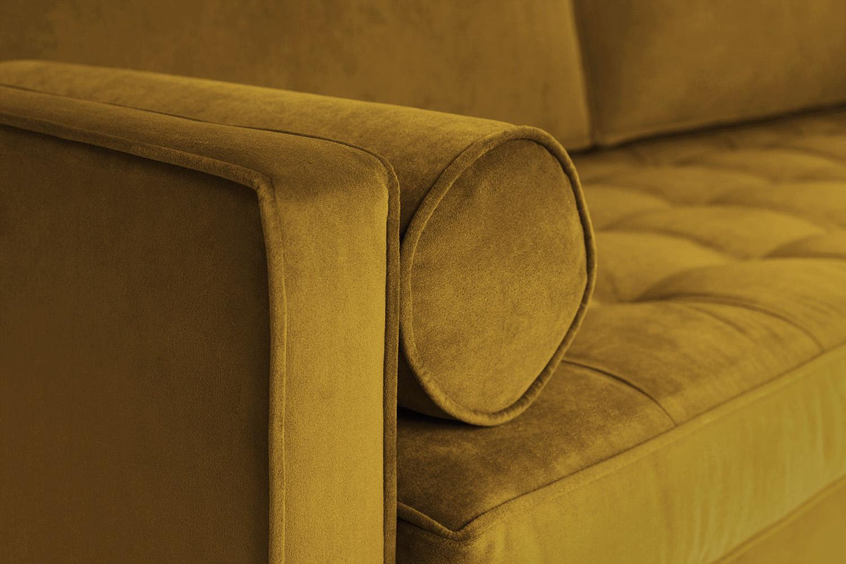 Model 02 3-Seater Sofa with Ottoman, Mustard