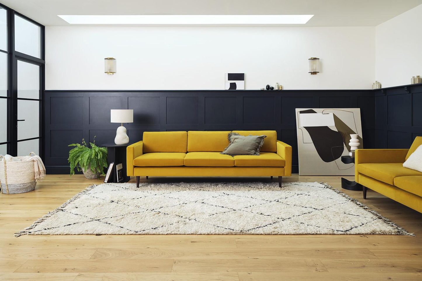 Dreisitzer-Sofa Model 01, Senfgelb