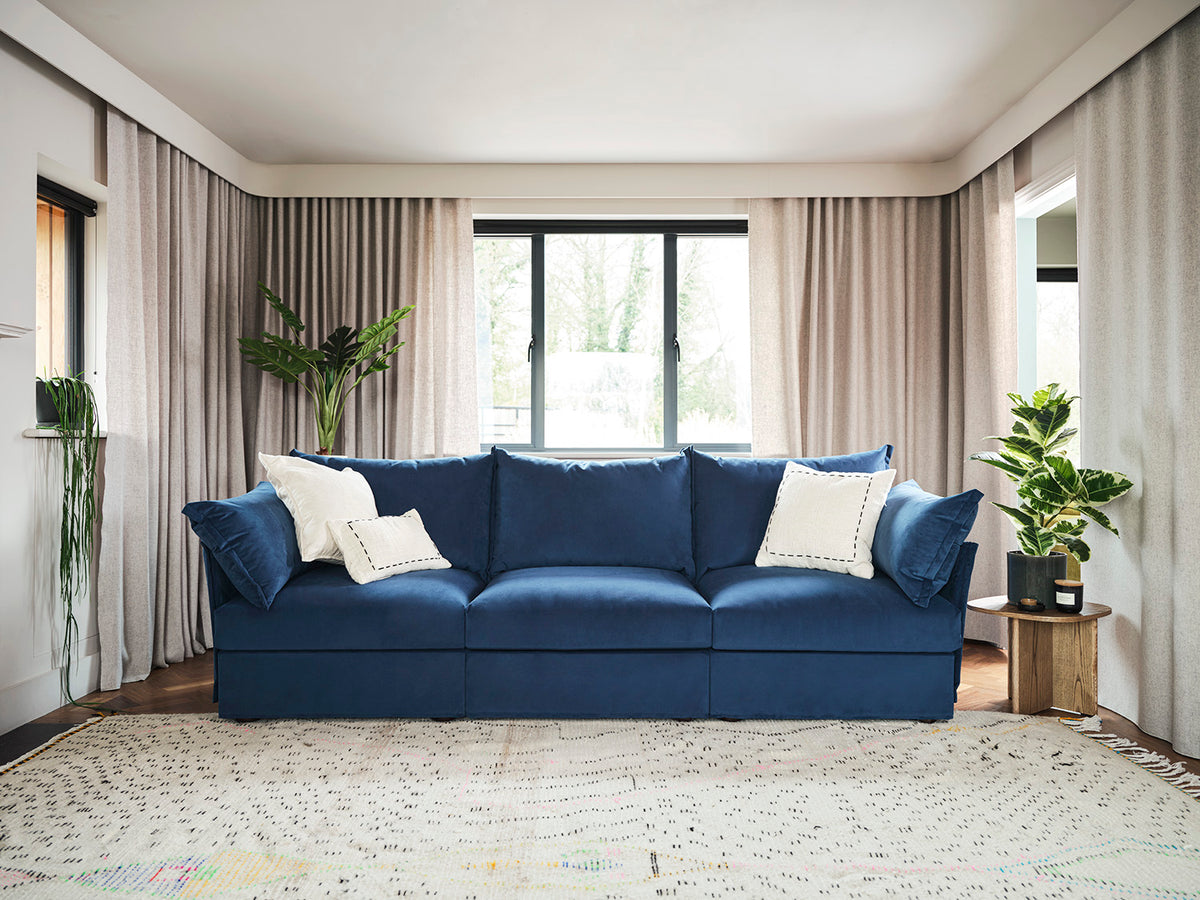 Model 06 3 Seater Sofa in Teal in a living room