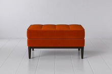 Ottoman in orange velvet