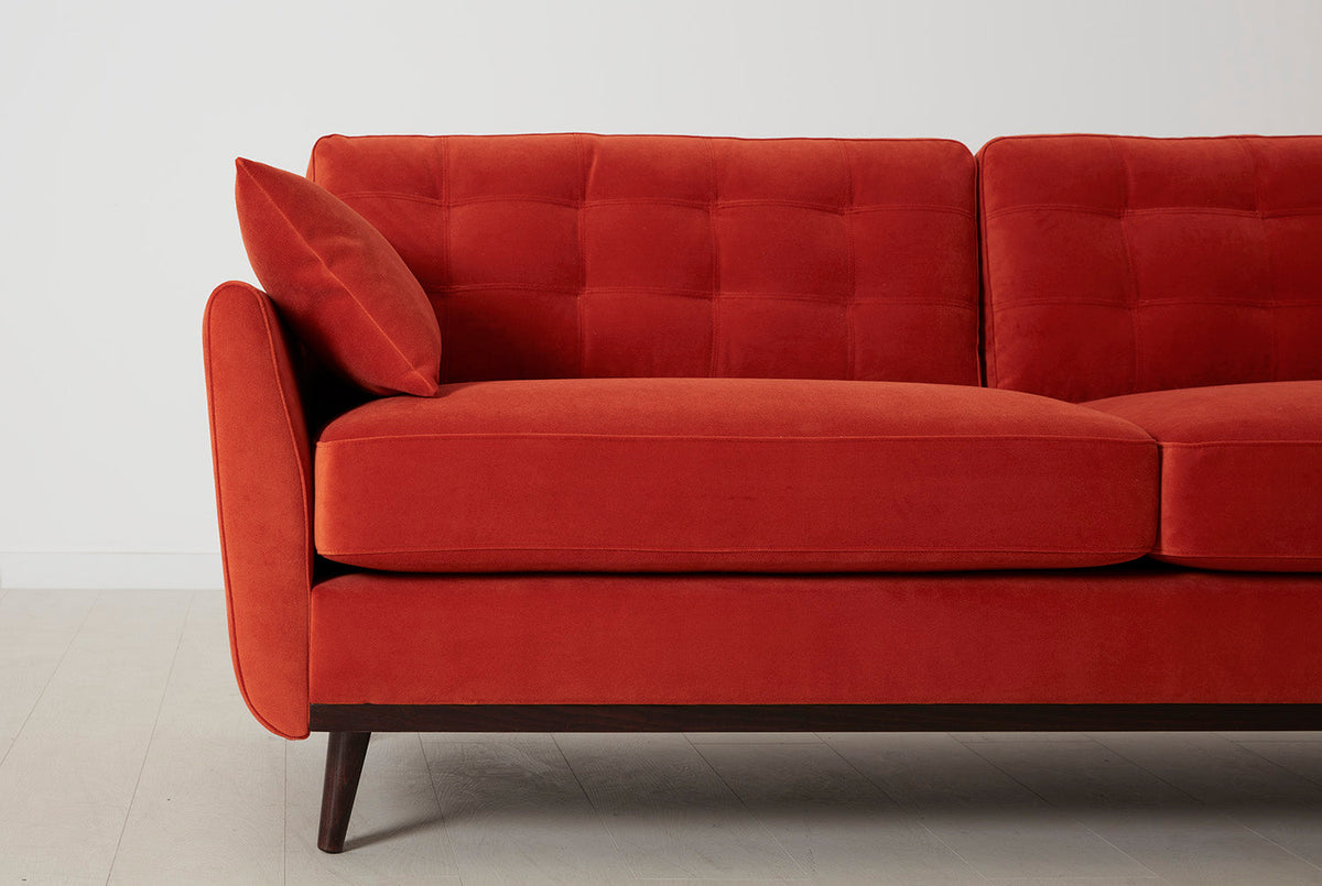 Dreisitzer-Sofa Model 10, Paprikarot