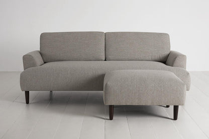 Model 05 Dreisizter Sofa mit Hocker, Steingrau