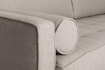 Model 02 Zweisitzer Sofa mit Hocker, Steingrau