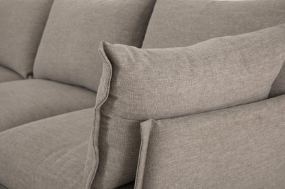 Ecksofa Model 06 mit Polsterhocker, Steingrau