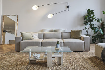 Dreisitzer-Sofa Model 03, Steingrau