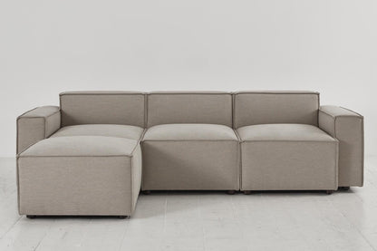 Dreisitzer-Sofa Model 03 mit Chaiselongue links, Steingrau