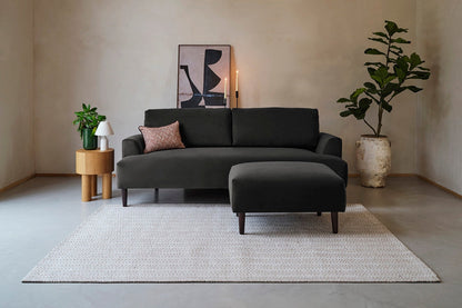 Model 05 3-Seater Sofa with ottoman, Charcoal