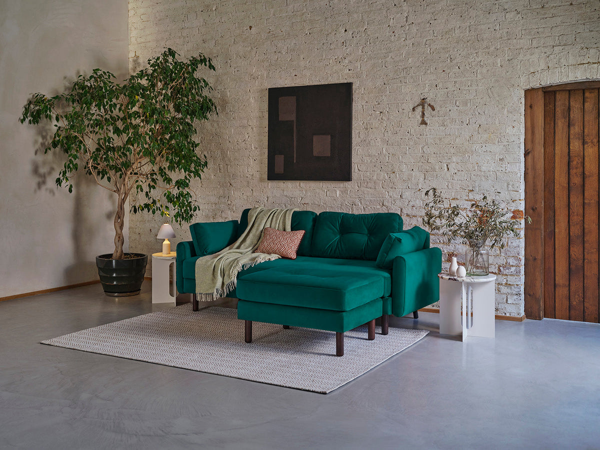Model 04 Dreisitzer-Schlafsofa, Eisvogelblau