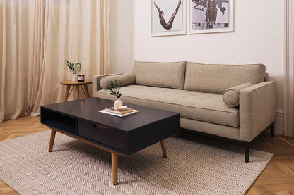 Model 02 Dreisitzer-Schlafsofa , Steingrau