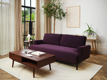 Couchtisch 01, Nussbaum / Zwei Schubladen
