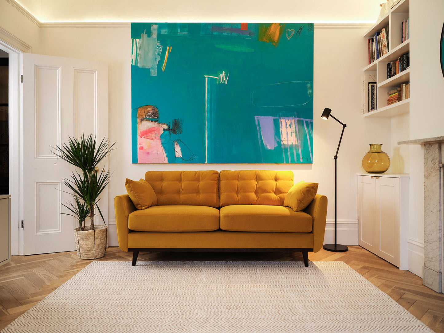 Zweisitzer-Sofa Model 10, Senfgelb