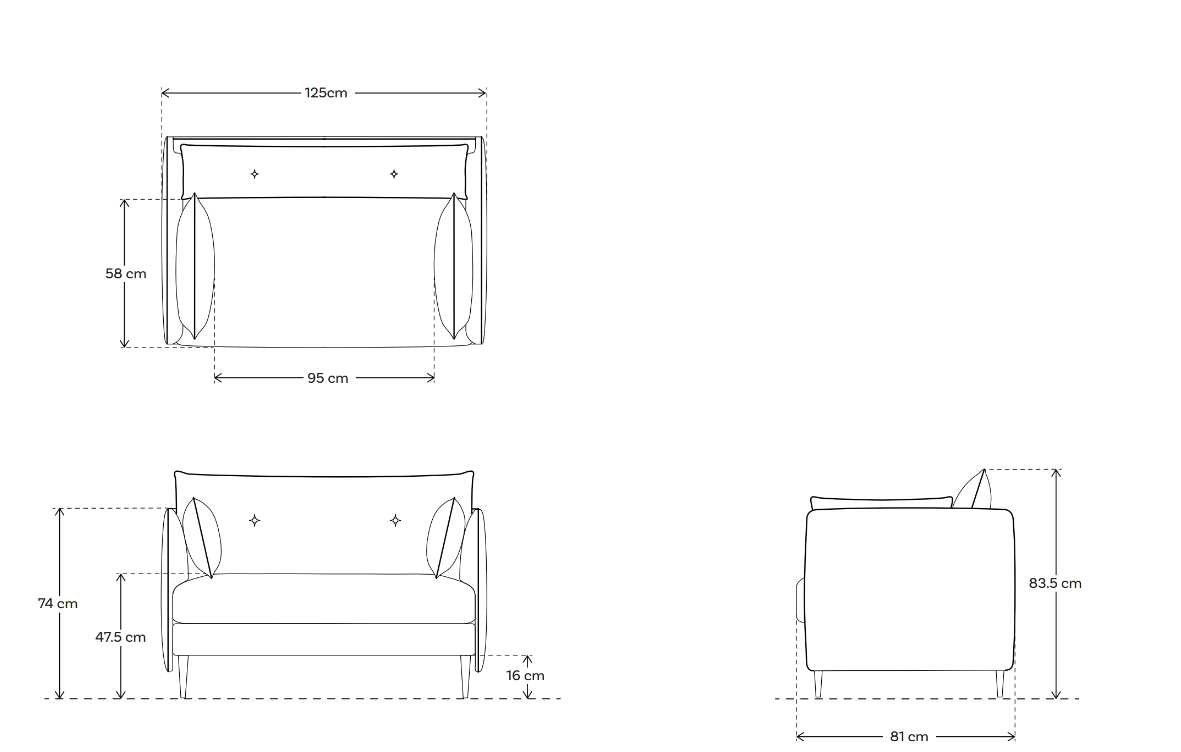 Model 19 Loveseat, Kastanienbraun