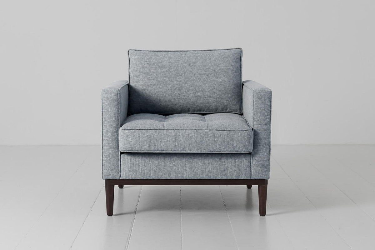 Sessel Model 02, Meerglasblau