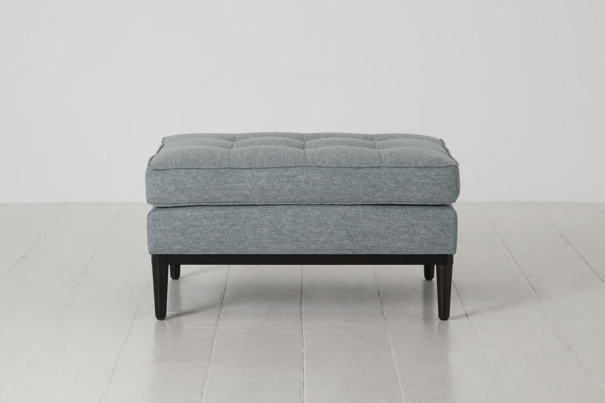 Polsterhocker Model 02, Meerglasblau
