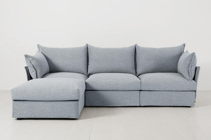 Model 06 3-Seater Left Chaise Sofa, Seaglass