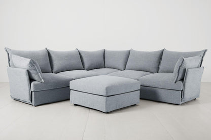 Model 06 Corner Sofa with Ottoman, Seaglass