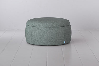 Polsterhocker 01, Meerglasblau