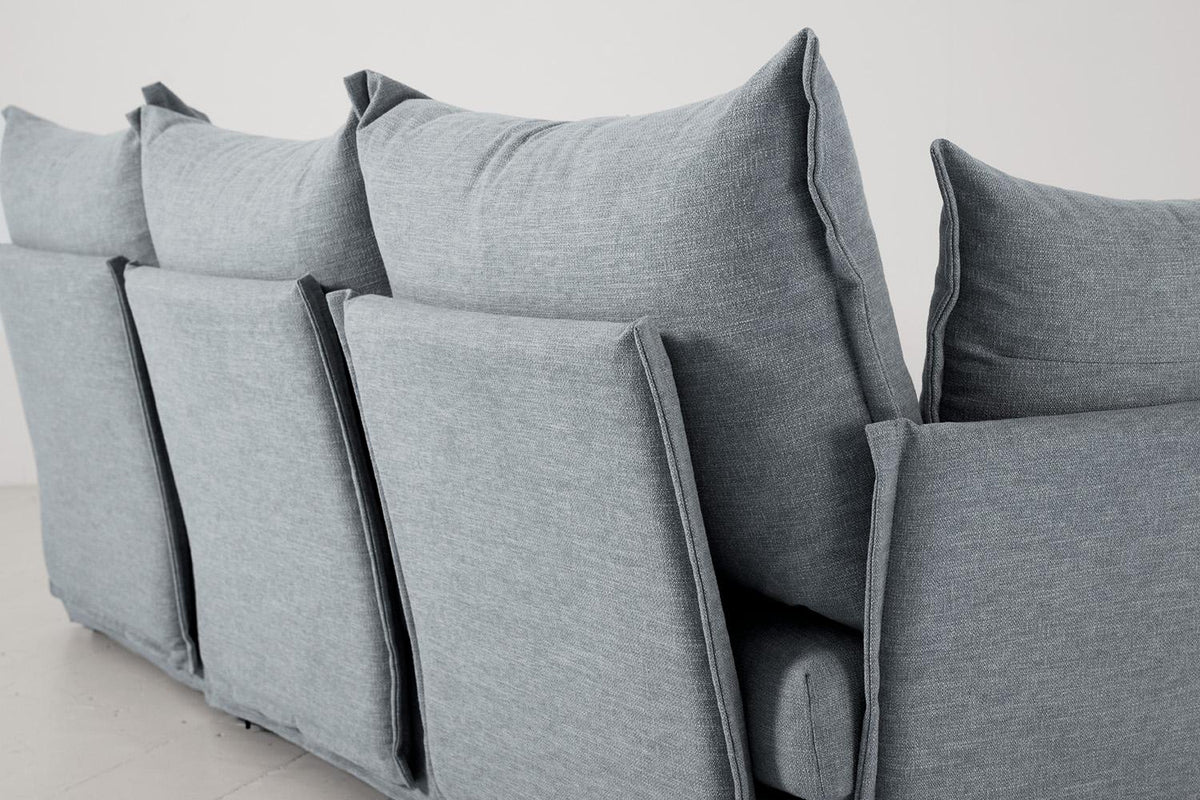 Dreisitzer-Ecksofa Model 06 mit Ecke rechts, Meerglasblau
