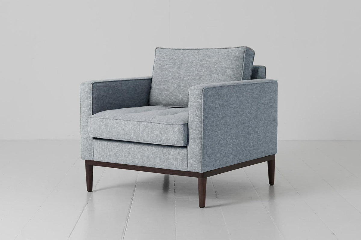 Sessel Model 02, Meerglasblau