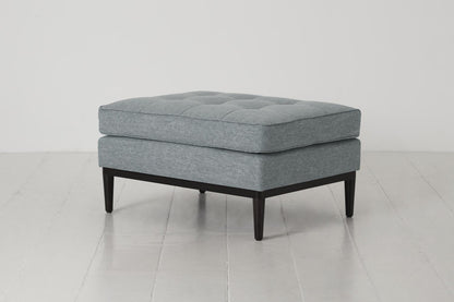 Polsterhocker Model 02, Meerglasblau