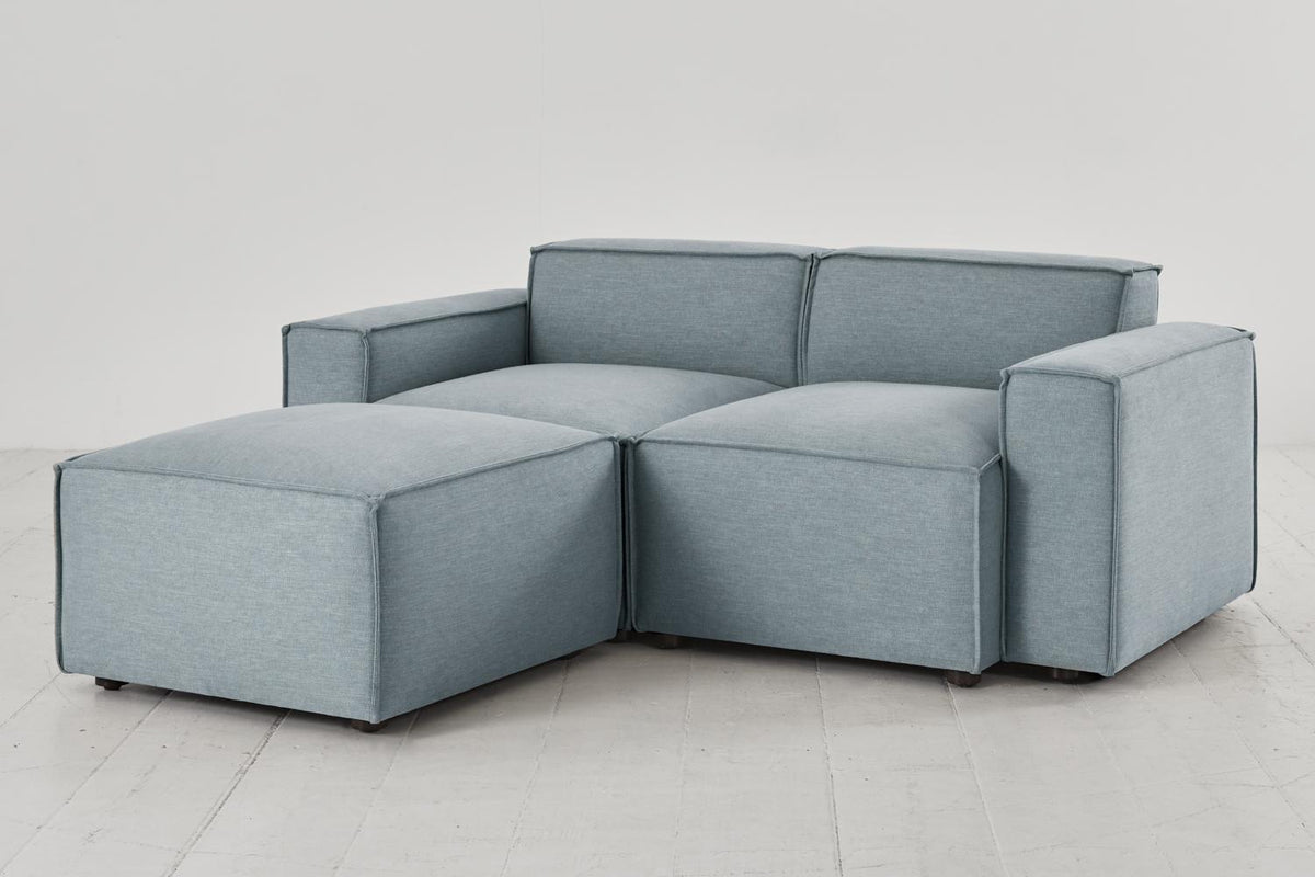 Model 03 2-Seater Left Chaise Sofa, Seaglass
