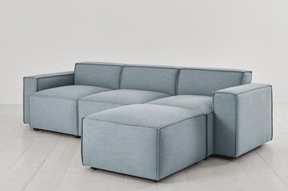 Model 03 3-Seater Right Chaise Sofa, Seaglass