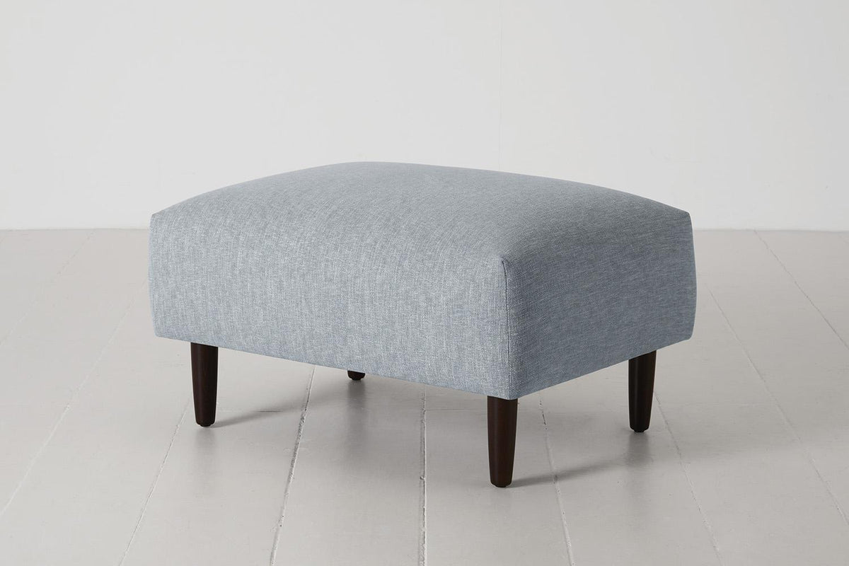Polsterhocker Model 05, Meerglasblau