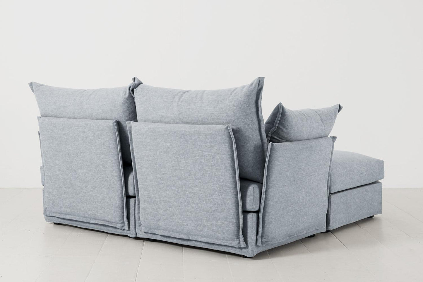 Zweisitzer-Ecksofa Model 06 mit Ecke rechts, Meerglasblau