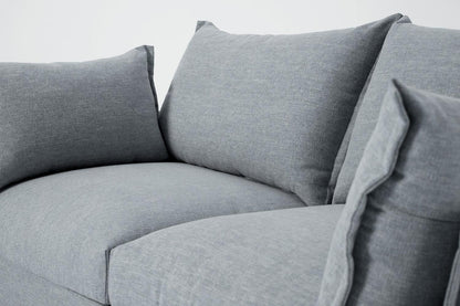 Zweisitzer-Ecksofa Model 06 mit Ecke rechts, Meerglasblau
