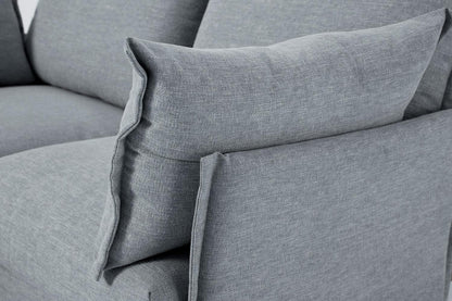 Zweisitzer-Ecksofa Model 06 mit Ecke rechts, Meerglasblau