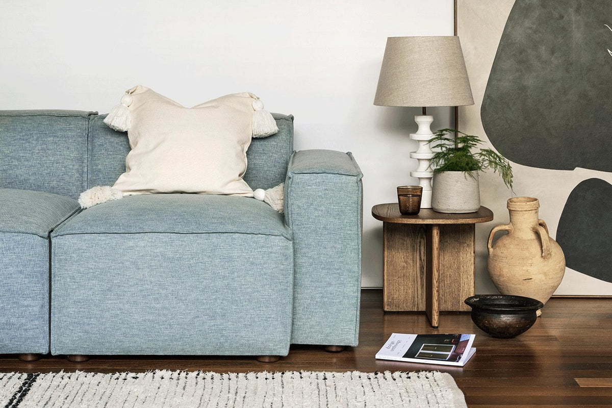 Dreisitzer-Sofa Model 03, Meerglasblau