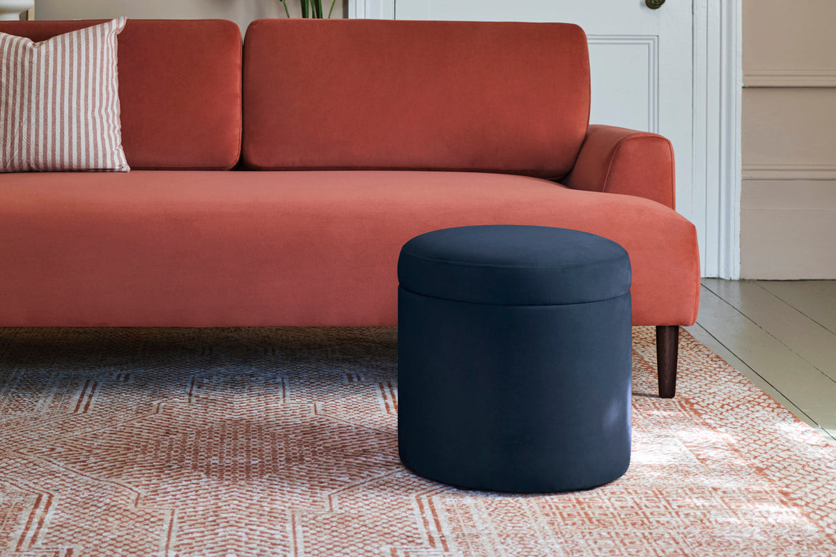 Polsterhocker 03, Indigoblau