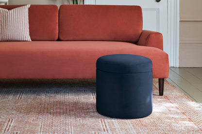 Polsterhocker 03, Indigoblau