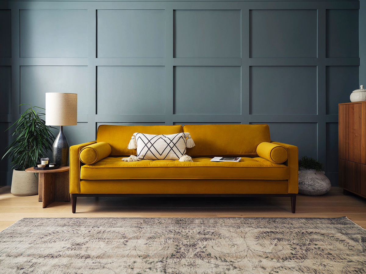 Model 02 Sofa Bed 3 Seater, Mustard