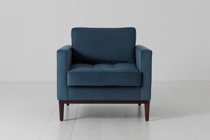 blue armchair