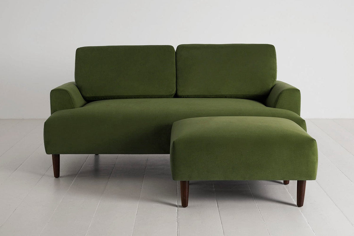 Vine Image 1 - Model 05 2 Seater Chaise in Vine Velvet - Front View