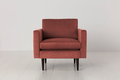 Brick image 1 - Model 01 Armchair in Brick Velvet Front View