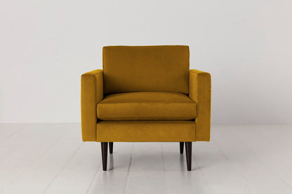 Mustard image 1 - Model 01 Armchair in Mustard Velvet Front View