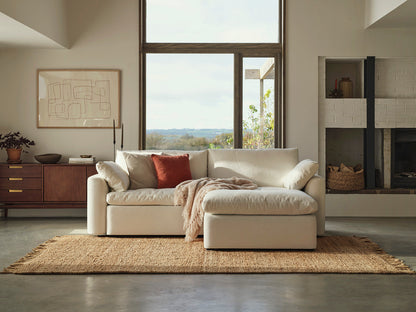 Model 13 Dreisitzer-Sofa mit Chaiselongue rechts, Weiß
