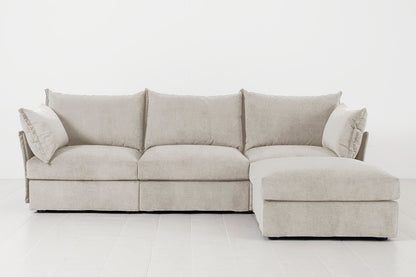 Dreisitzer-Ecksofa Model 06 mit Ecke rechts, Kreideweiß