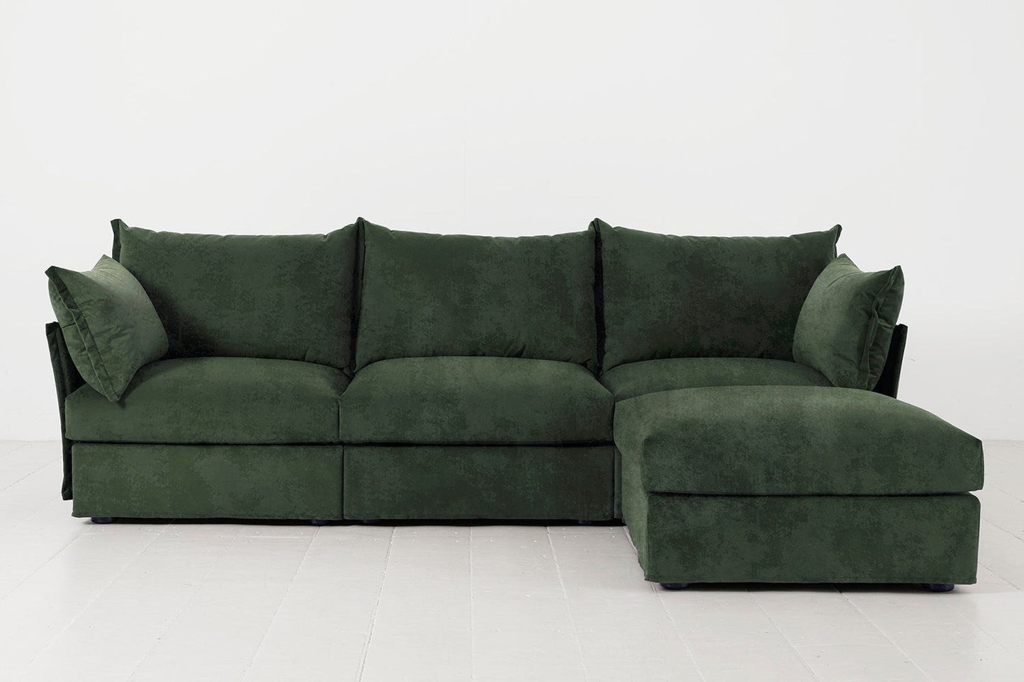 Dreisitzer-Ecksofa Model 06 mit Ecke rechts, Tannengrün