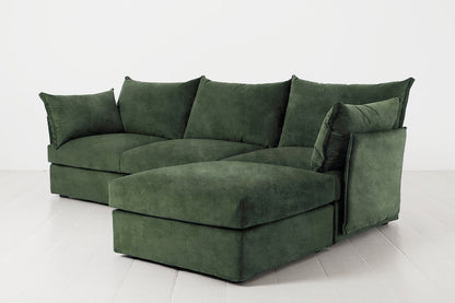 Dreisitzer-Ecksofa Model 06 mit Ecke rechts, Tannengrün