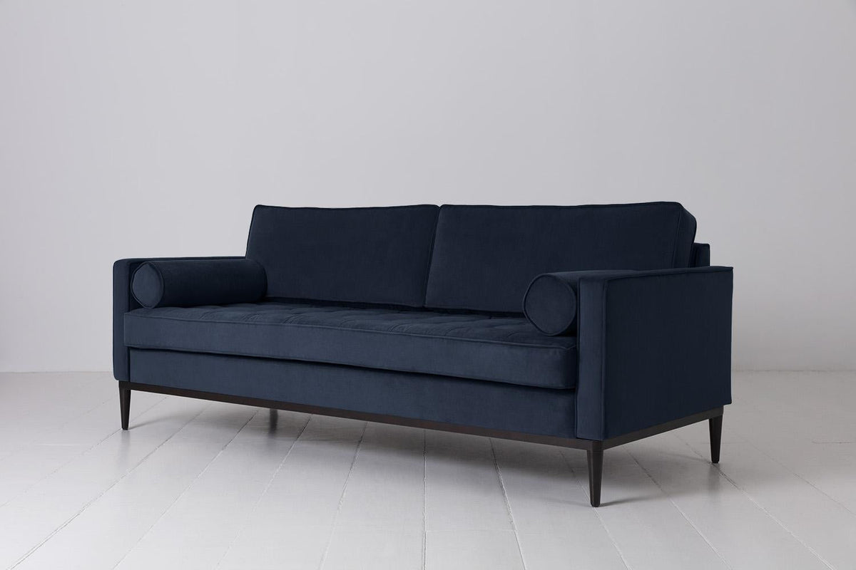 Dreisitzer-Sofa Model 02, Indigoblau