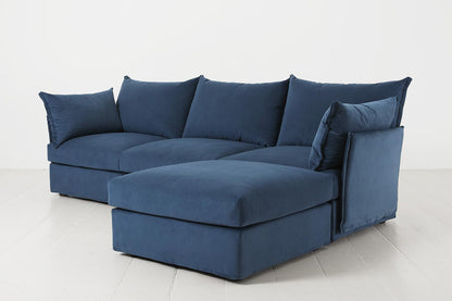Model 06 3-Seater Right Chaise Sofa, Teal