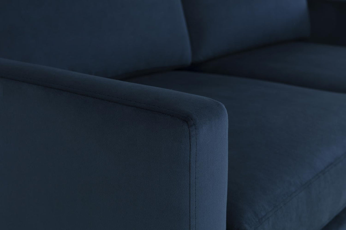 Model 01 Zweisitzer Sofa mit Hocker, Blaugrün