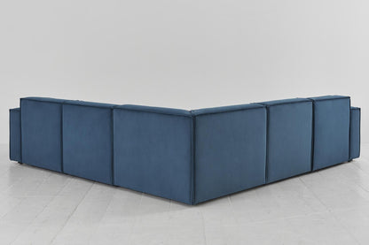 Ecksofa Model 03 mit Polsterhocker, Blaugrün